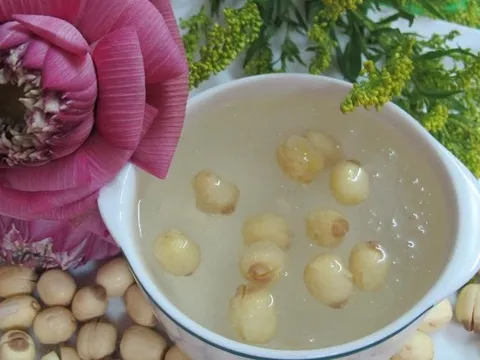 Vén màng công dụng của yến chưng hạt sen